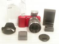 SONY NEX-3 (Red)  E 18-55mm 13.5-5.6 OSS  w/HVL-F7S